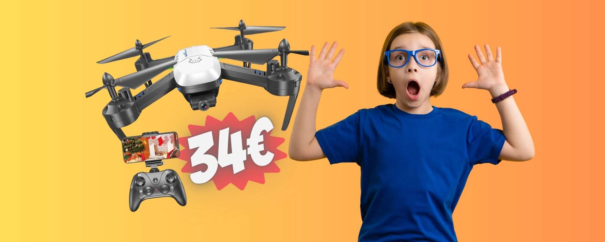 FOLLE OFFERTA di Amazon per questo drone con telecamera, ora a 34€ FOLLE OFFERTA di Amazon per questo drone con telecamera, ora a 34€