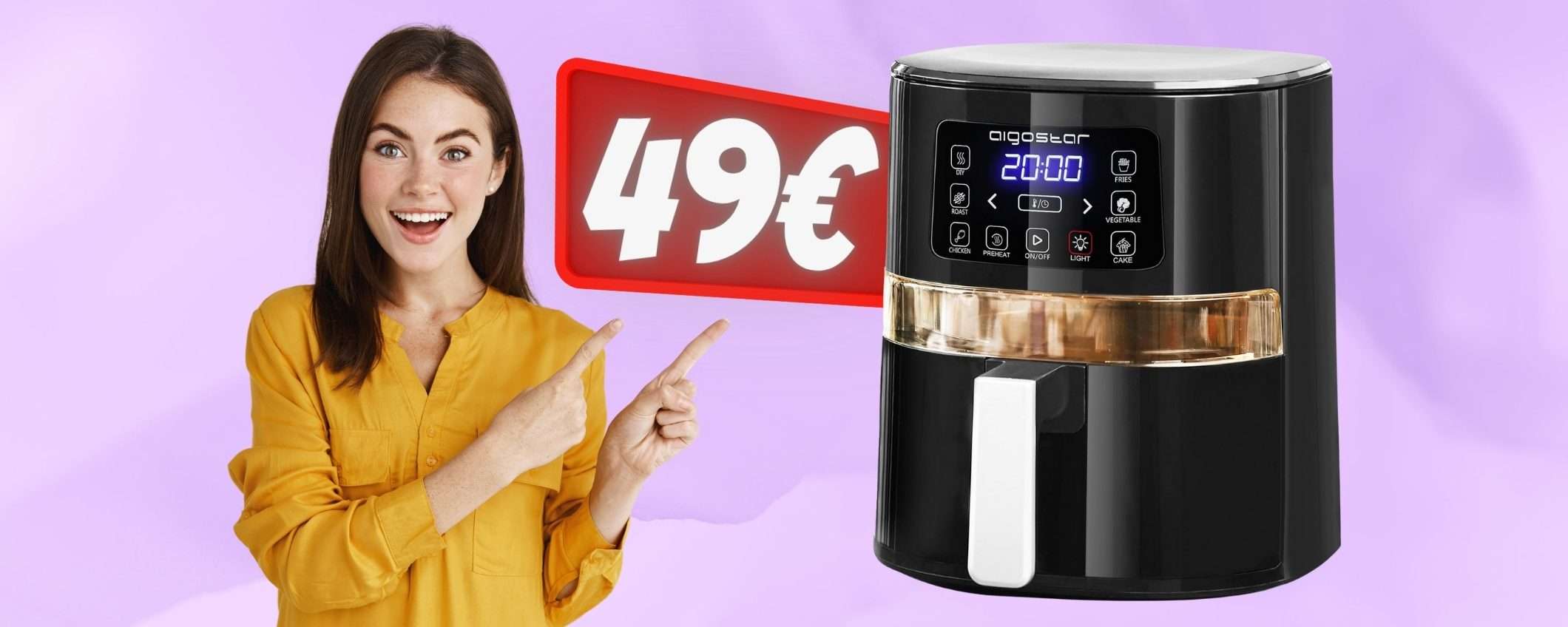 Friggitrice ad aria 7 in 1 con cestello da 4L al PREZZO BOMBA di 49€ Friggitrice ad aria 7 in 1 con cestello da 4L al PREZZO BOMBA di 49€