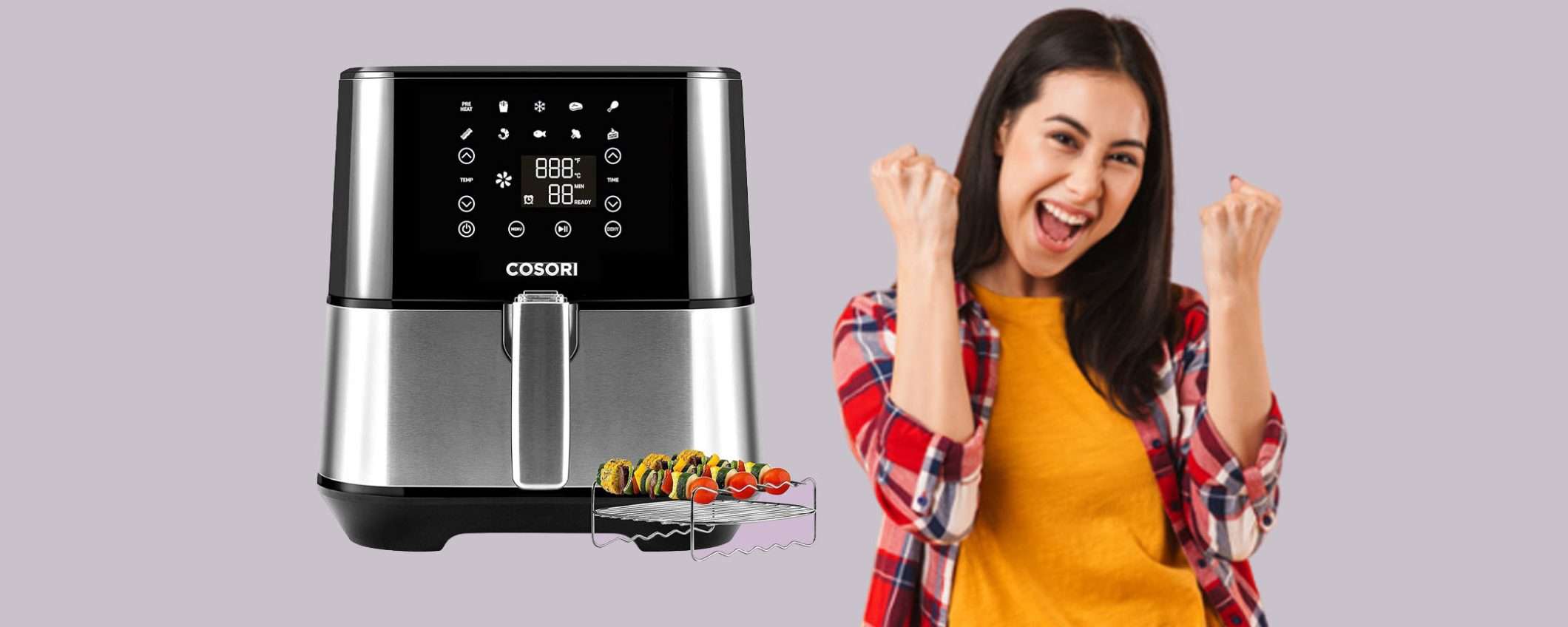 Friggitrice ad aria COSORI con 11 funzioni da 5.5 litri: offerta WOW Friggitrice ad aria COSORI con 11 funzioni da 5.5 litri: offerta WOW