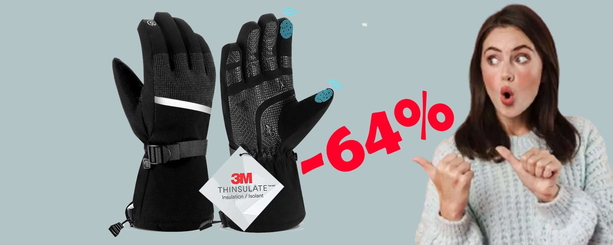 Guanti da neve caldi e impermeabili unisex: sconto WOW del 64% Guanti da neve caldi e impermeabili unisex: sconto WOW del 64%