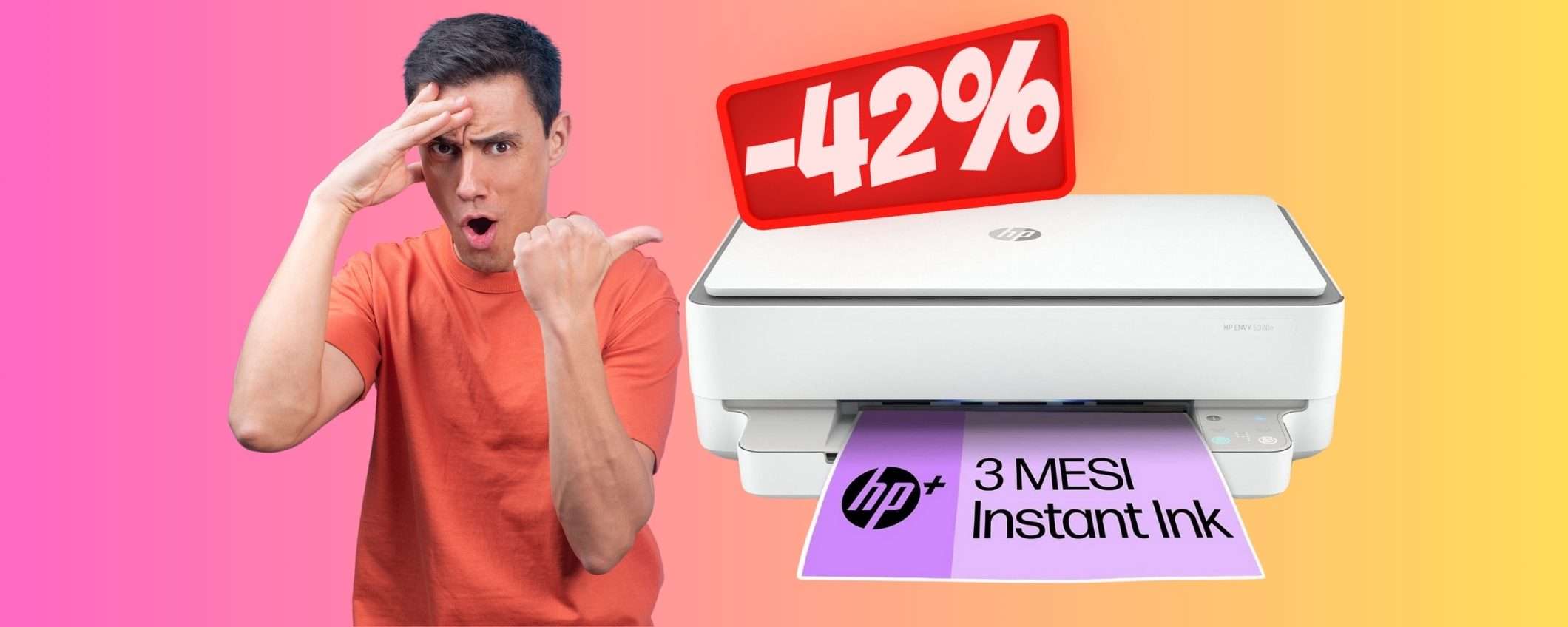 HP Envy 6020e: stampante multifunzione WiFi in OFFERTA al 42% HP Envy 6020e: stampante multifunzione WiFi in OFFERTA al 42%