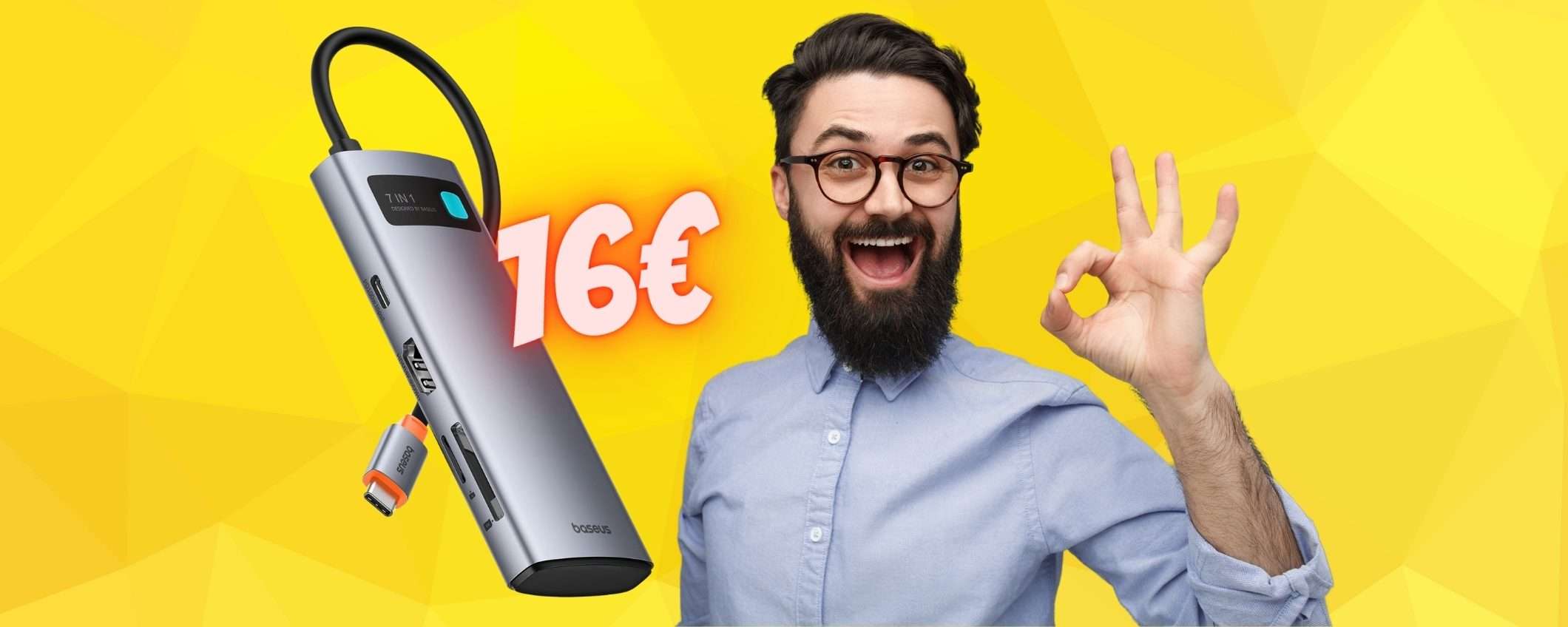 Hub USB-C 7 in 1 a un PREZZO ASSURDO, solo 16€ su Amazon Hub USB-C 7 in 1 a un PREZZO ASSURDO, solo 16€ su Amazon