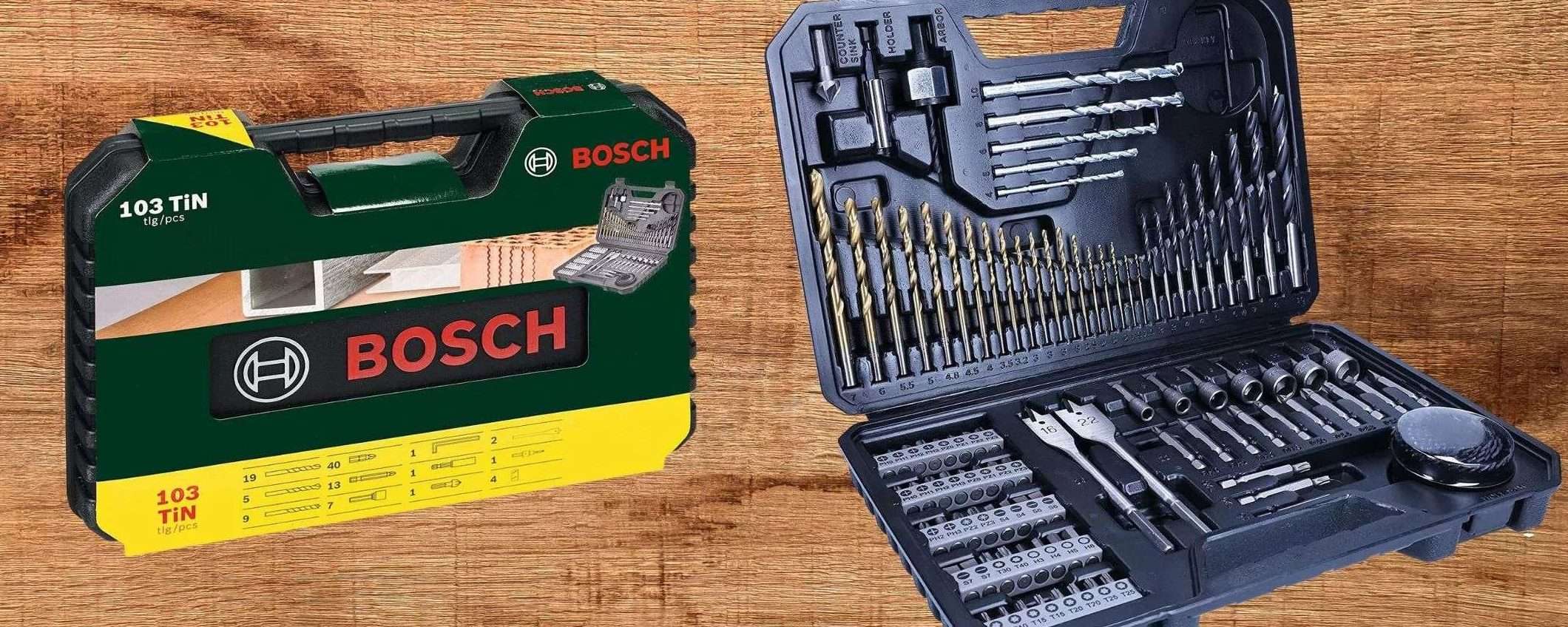 Bosch: GIGANTESCO kit 103 in 1 di qualità a prezzo ridicolo su Amazon (24€)
