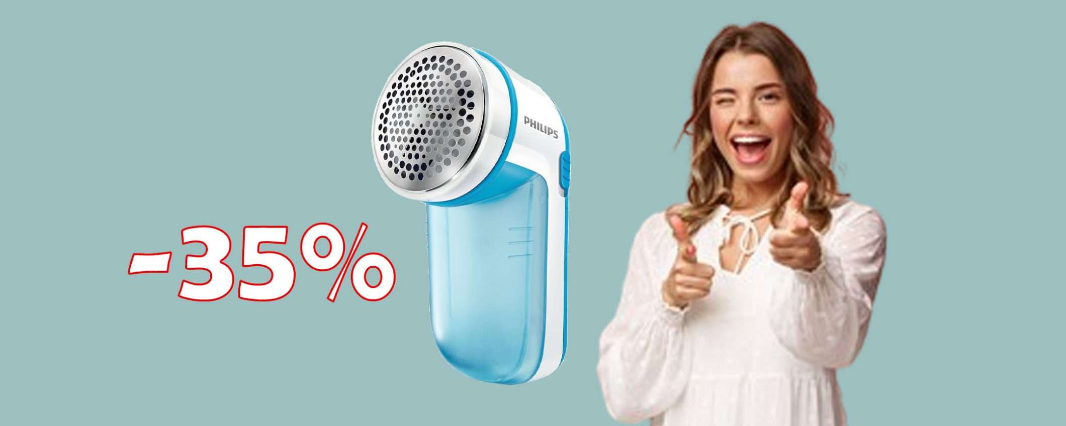 Levapelucchi elettrico per vestiti Philips in sconto WOW a 12,90€ Levapelucchi elettrico per vestiti Philips in sconto WOW a 12,90€