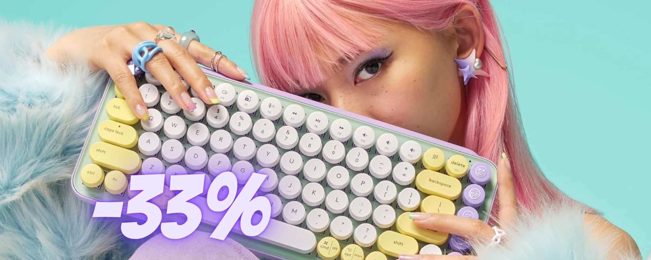 Logitech POP Keys: tastiera wireless con tasti emoji in OFFERTA al 33% Logitech POP Keys: tastiera wireless con tasti emoji in OFFERTA al 33%