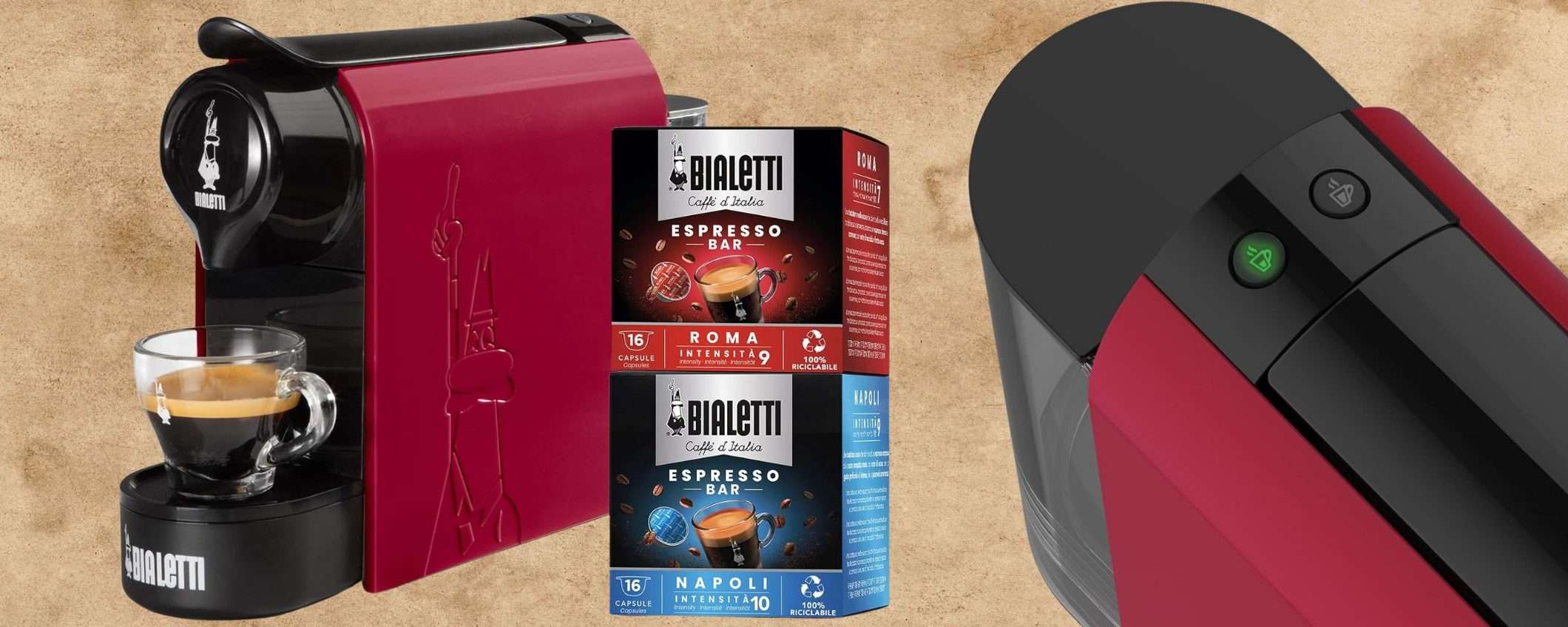 Bialetti Gioia a 53€ su Amazon: macchina da caffè TOP e 32 capsule GRATIS