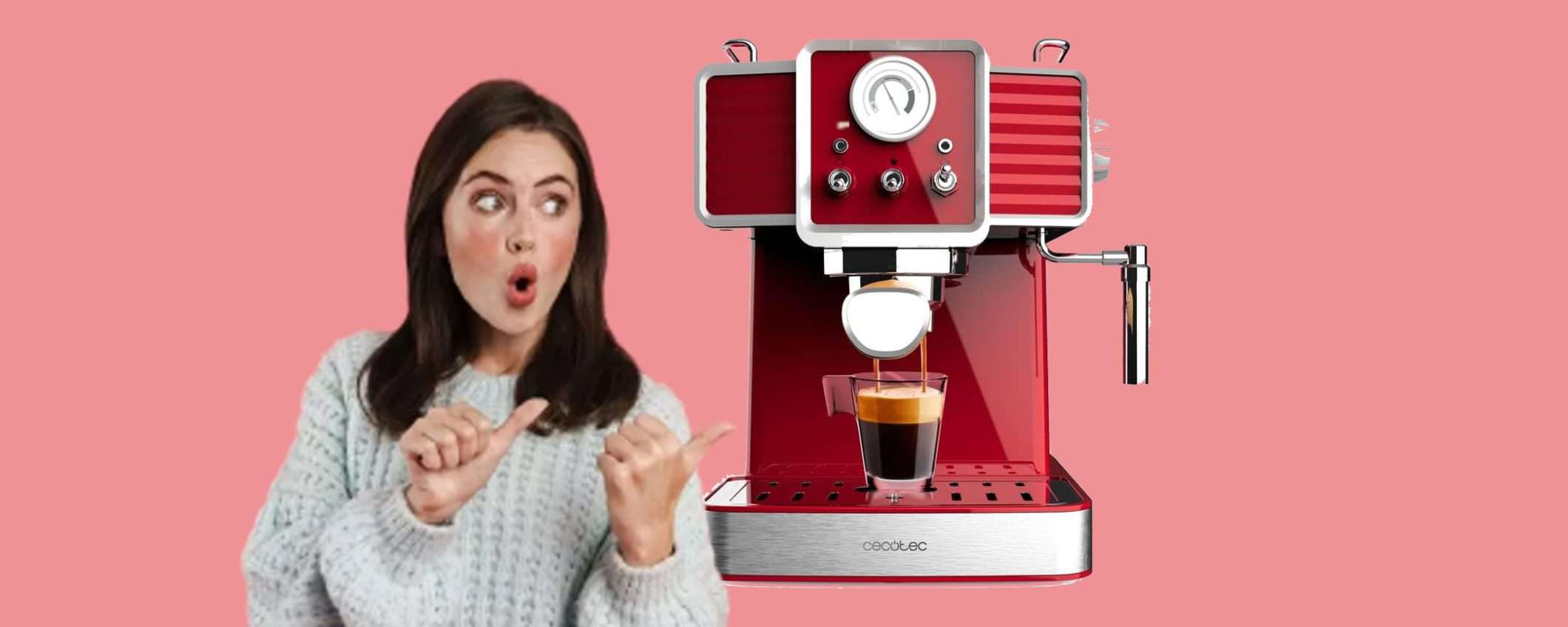 Macchina per caffè espresso vintage Cecotec: sconto TOP su Amazon Macchina per caffè espresso vintage Cecotec: sconto TOP su Amazon