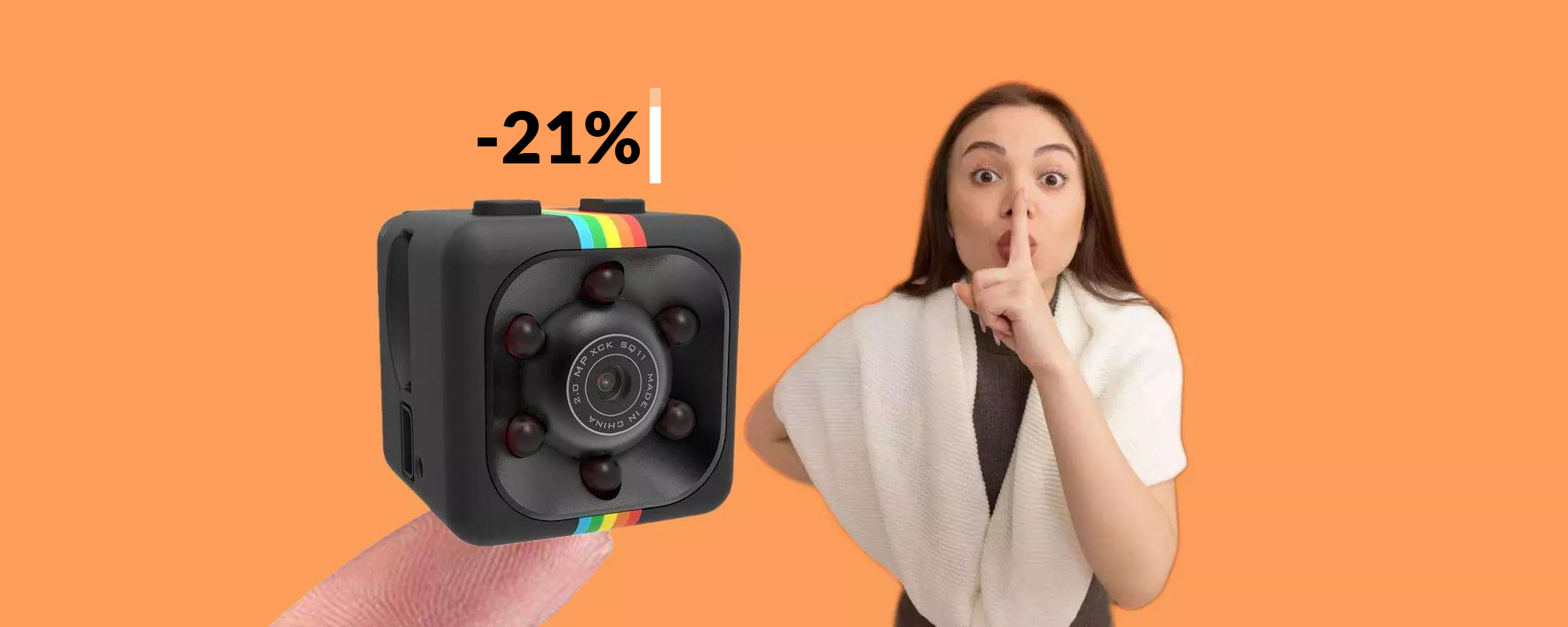 Microcamera SPIA con Night Vision: è praticamente invisibile (21€)