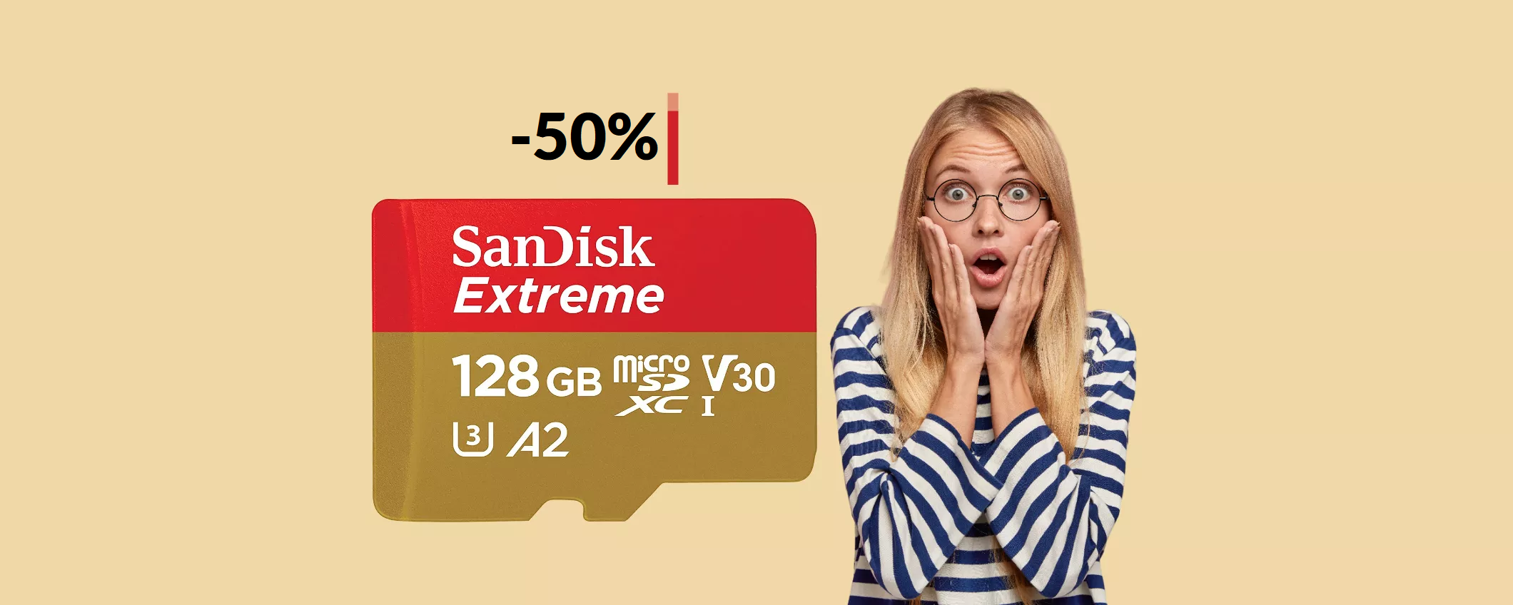 MicroSD 128GB SanDisk a METÀ PREZZO: solo 23€ per averla