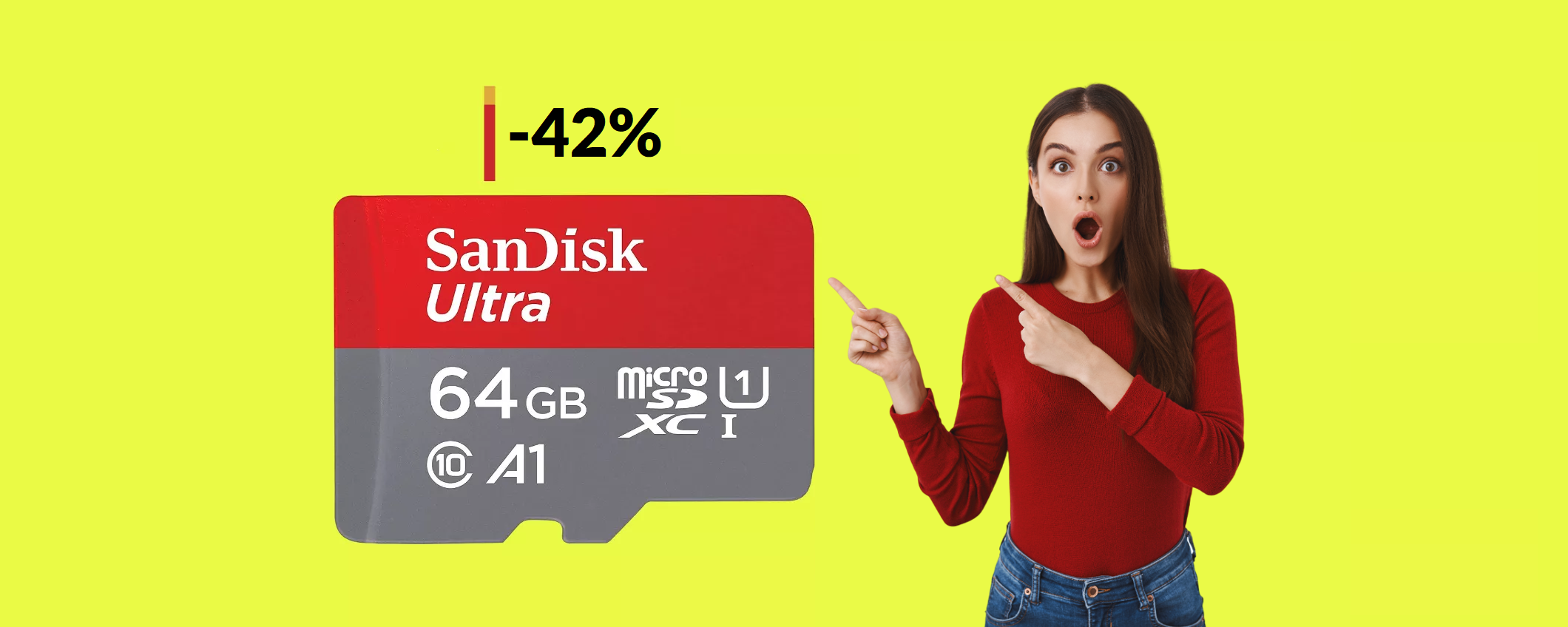 MicroSD 64GB SanDisk ad appena 10€: è un'autentica SCHEGGIA