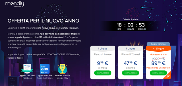 mondly offerta per il nuovo anno