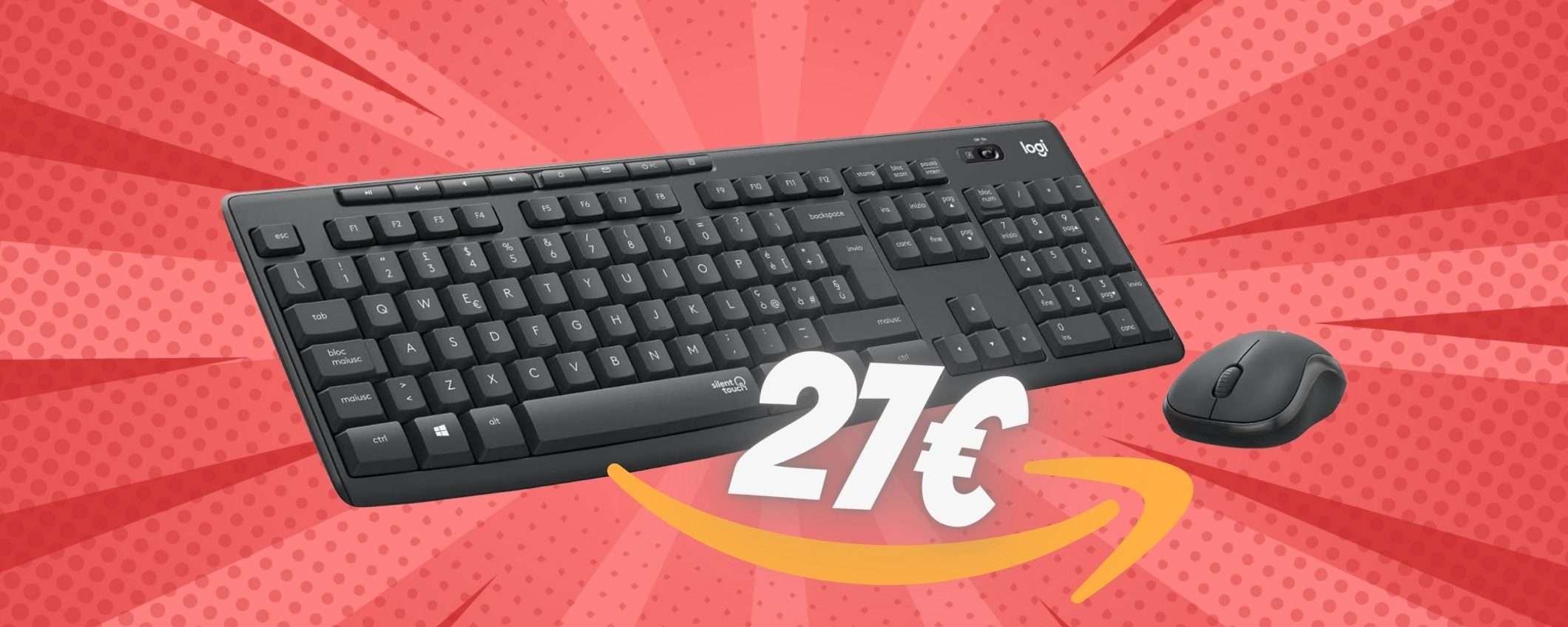 Mouse e tastiera wireless ECONOMICI: con Logitech vai sul sicuro (27€) Mouse e tastiera wireless ECONOMICI: con Logitech vai sul sicuro (27€)