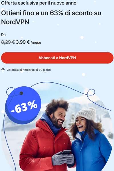 nordvpn 63 per cento in meno