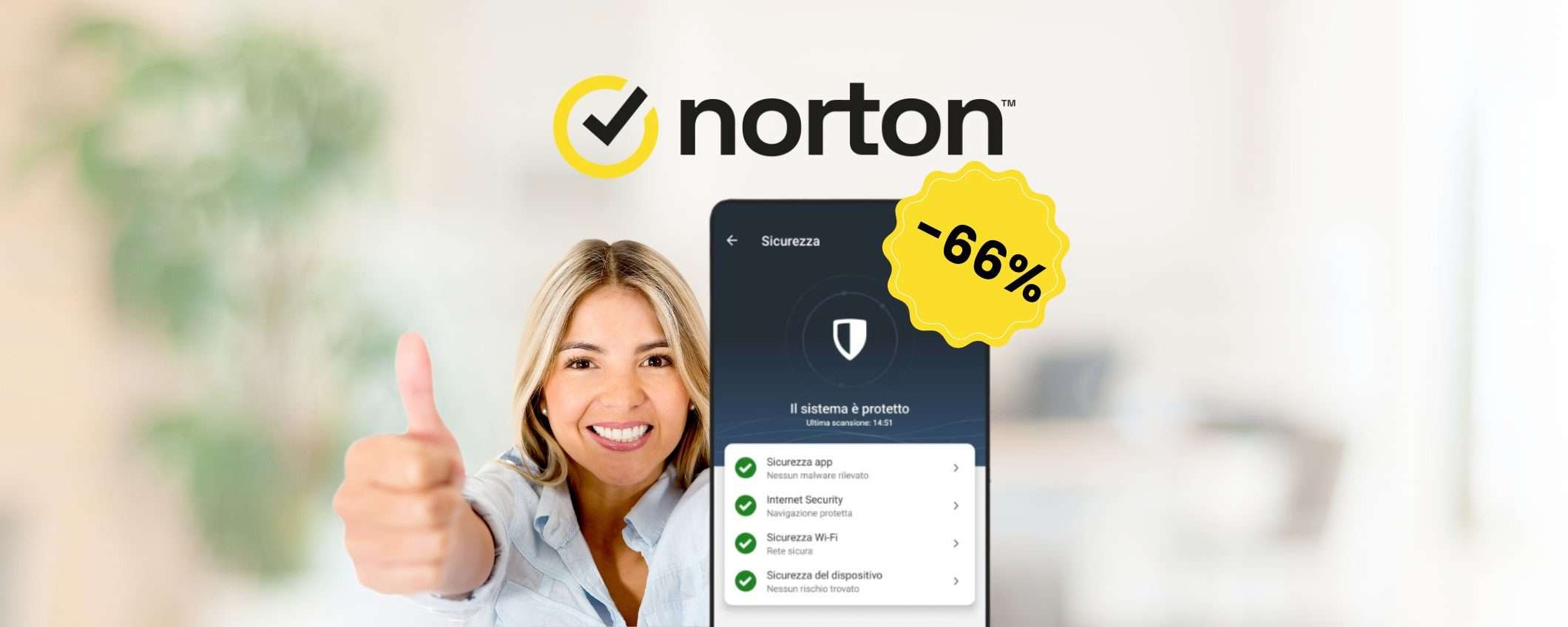 Norton 360 Deluxe: sicurezza totale in SCONTO del 66%