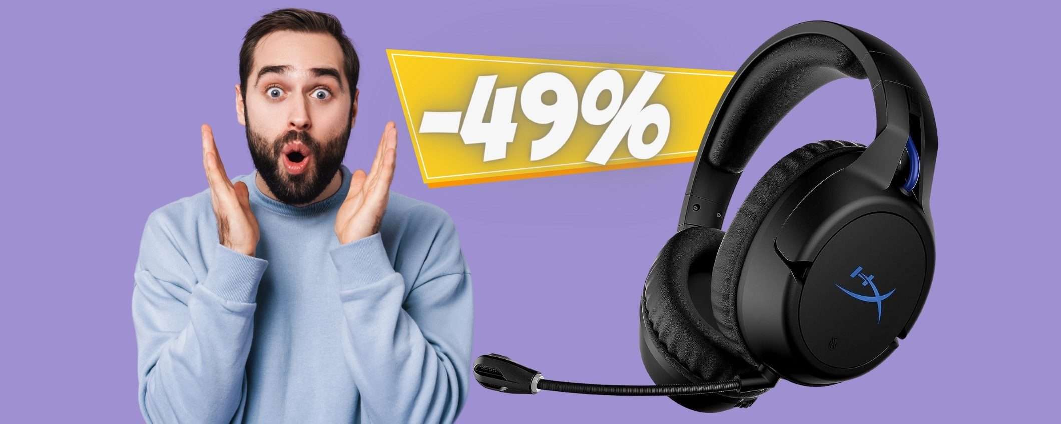 OFFERTA LAMPO per le cuffie gaming wireless HyperX Cloud Flight (-49%) OFFERTA LAMPO per le cuffie gaming wireless HyperX Cloud Flight (-49%)