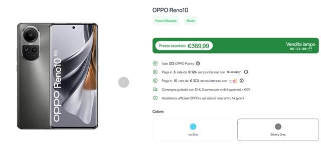 oppo reno 10 369 euro store ufficiale