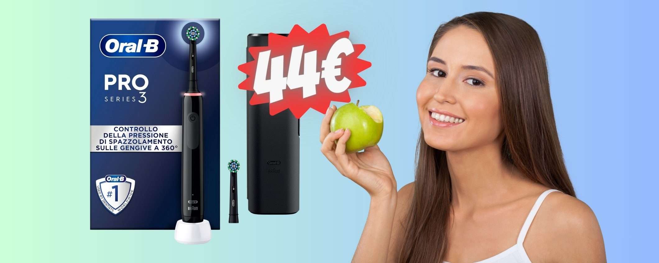 Oral-B Pro 3: spazzolino elettrico e custodia da viaggio a SOLI 44€ Oral-B Pro 3: spazzolino elettrico e custodia da viaggio a SOLI 44€