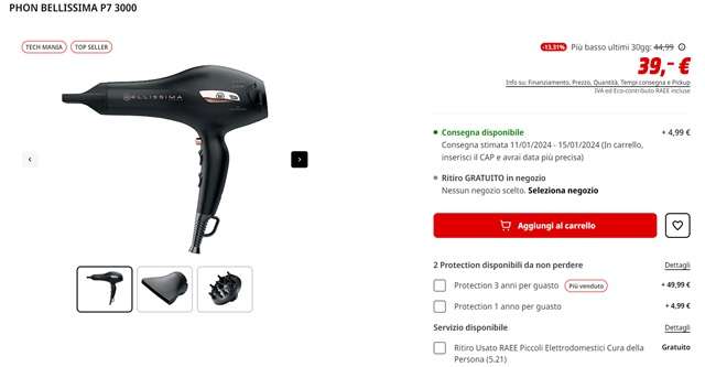 phon bellissima p7 3000 39 euro mediaworld