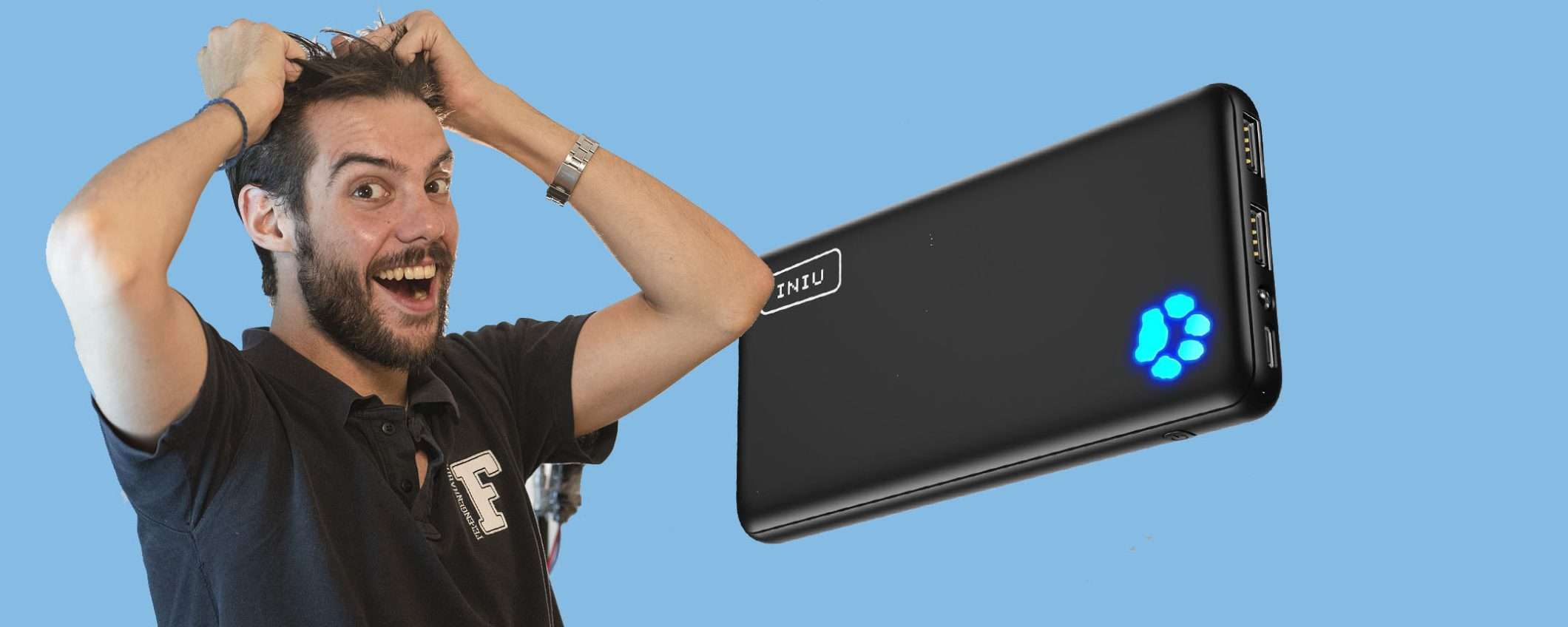 Power bank ultrasottile da 10.000 mAh in doppio sconto SUPER Power bank ultrasottile da 10.000 mAh in doppio sconto SUPER