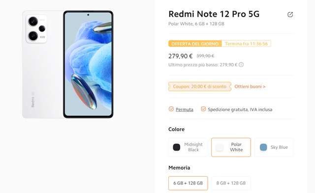 redmi note 12 pro 5g polar white