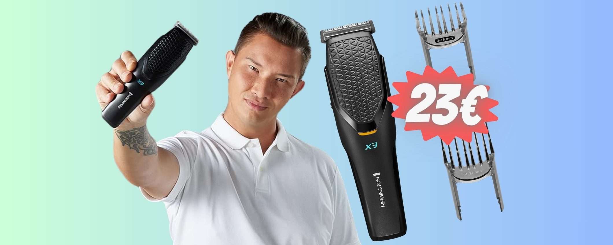 Remington: tagliacapelli professionale con pettini regolabili a 23€ Remington: tagliacapelli professionale con pettini regolabili a 23€