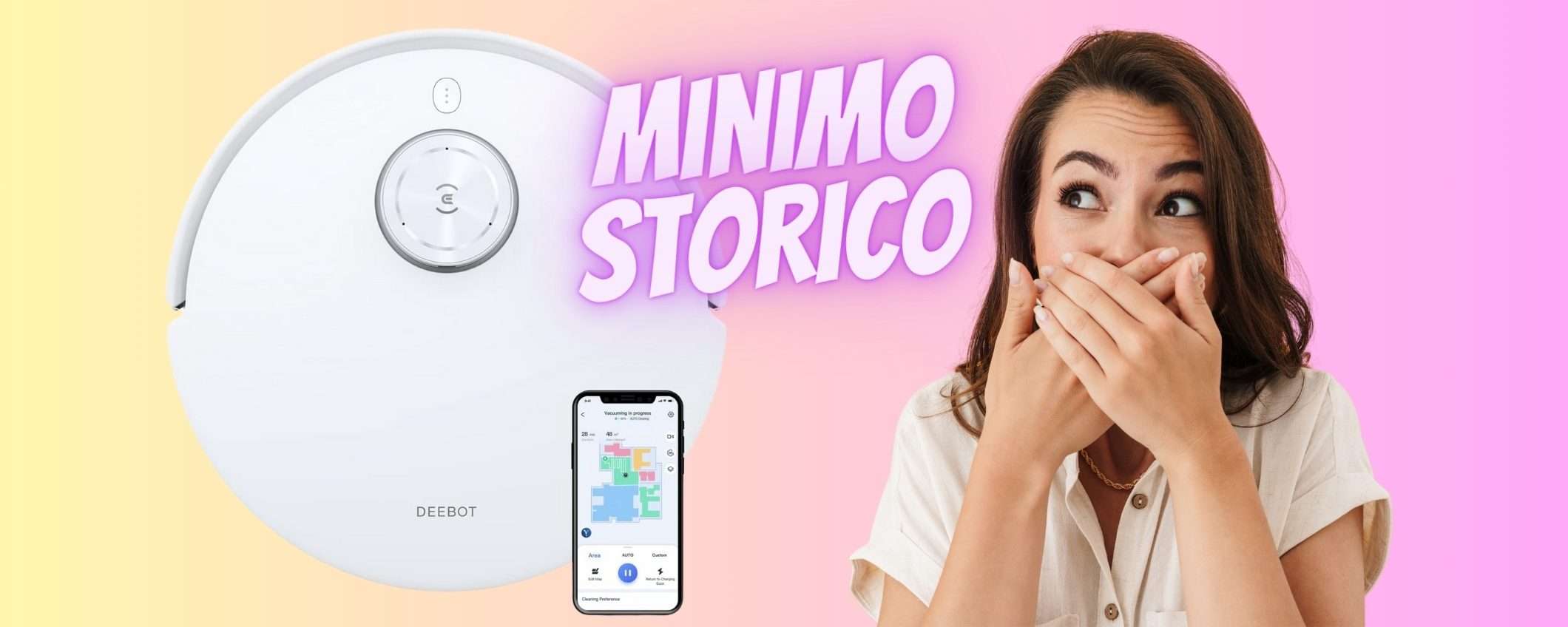 Robot aspirapolvere ECOVACS DEEBOT T10 al MINIMO STORICO Robot aspirapolvere ECOVACS DEEBOT T10 al MINIMO STORICO