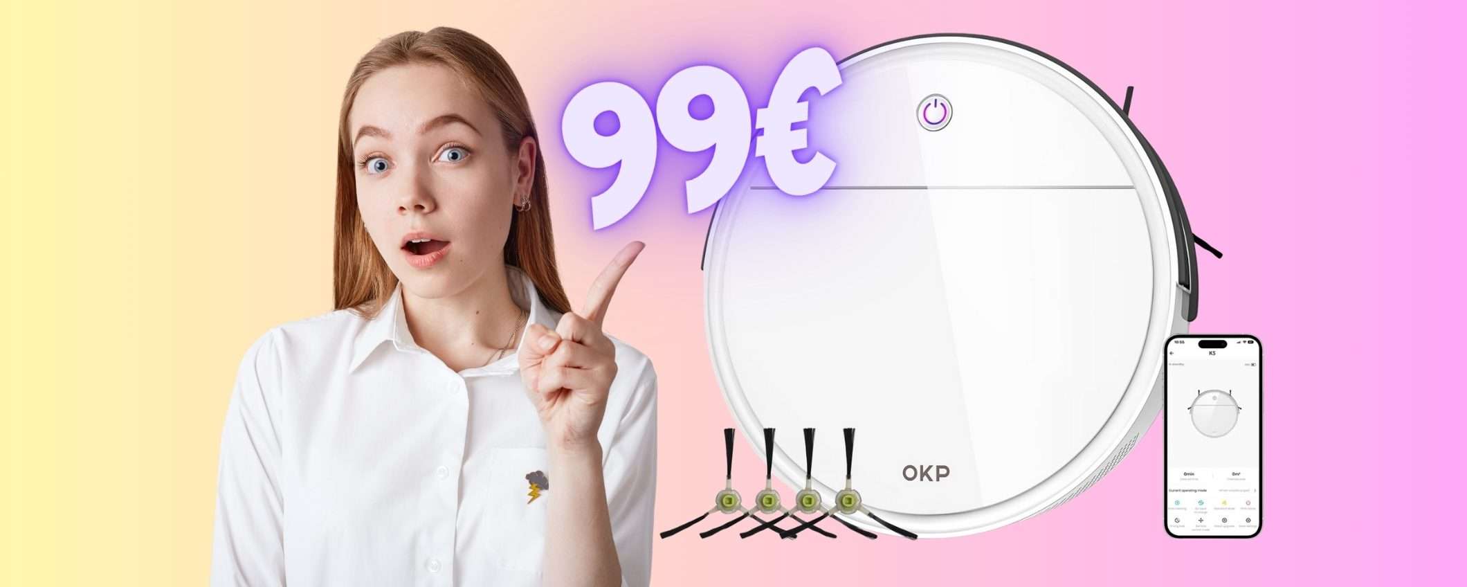Robot aspirapolvere per pavimenti puliti senza fare nulla: oggi a 99€ Robot aspirapolvere per pavimenti puliti senza fare nulla: oggi a 99€
