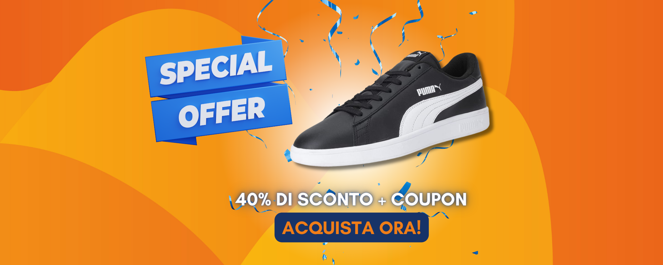 FOLLE doppio sconto su scarpe PUMA: 40% + 4,95€ di coupon FOLLE doppio sconto su scarpe PUMA: 40% + 4,95€ di coupon