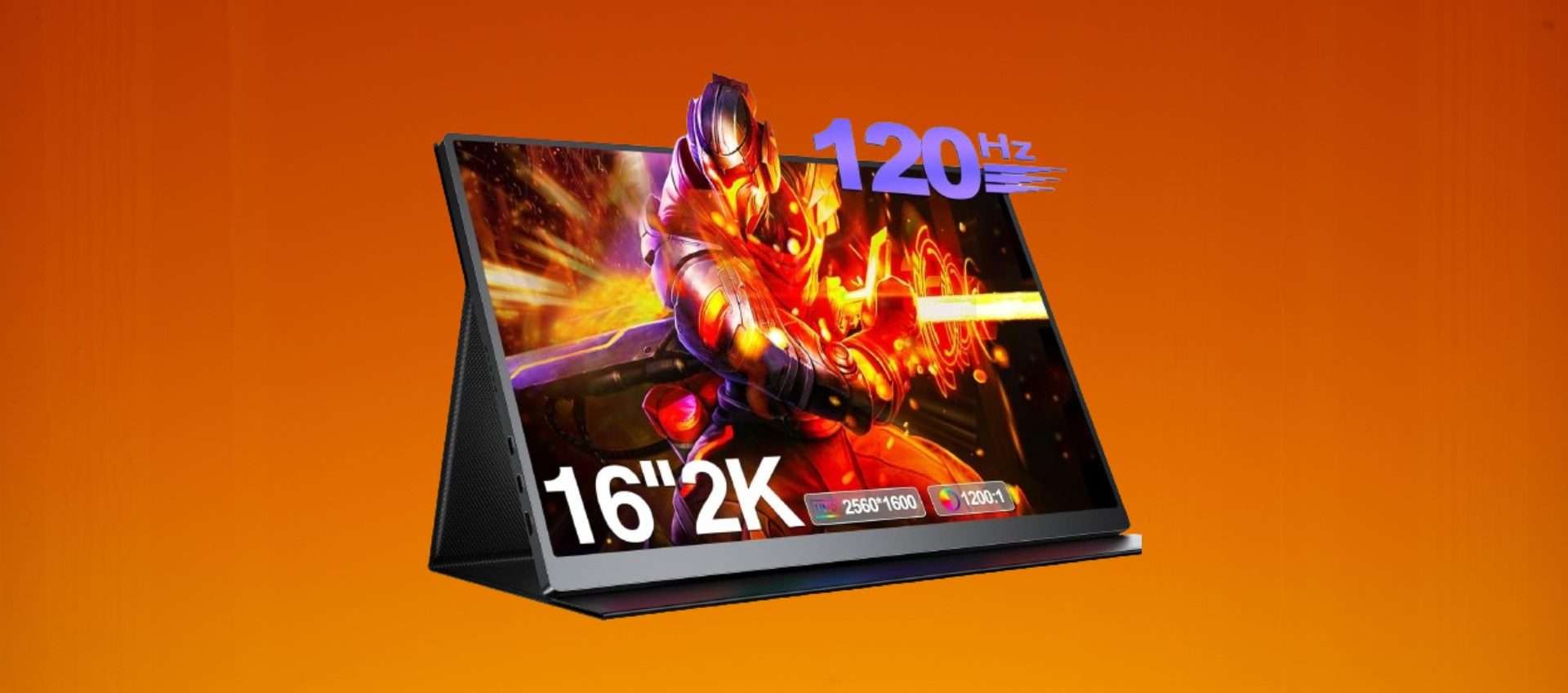 Monitor portatile in forte sconto su Amazon: 2K e 120Hz, perfetto per il gaming