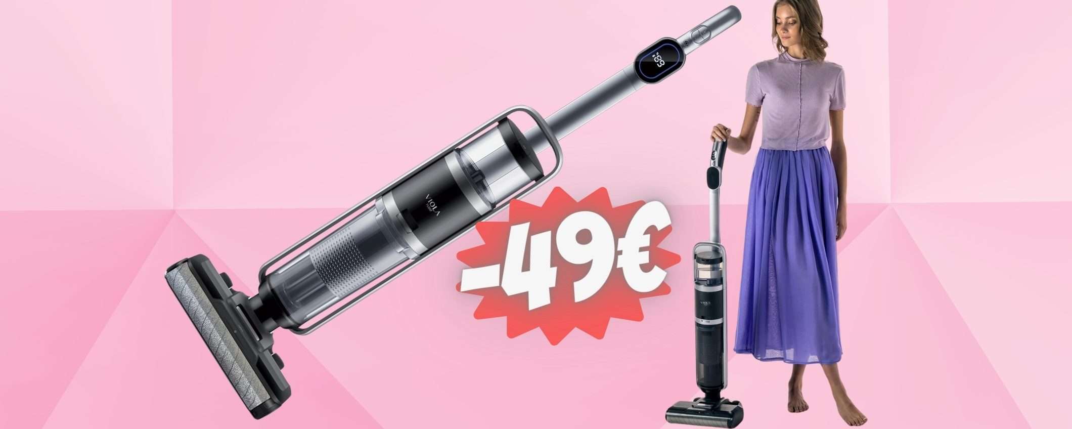 Scopa elettrica 2 in 1 che lava anche i pavimenti in SCONTO di 49€ Scopa elettrica 2 in 1 che lava anche i pavimenti in SCONTO di 49€