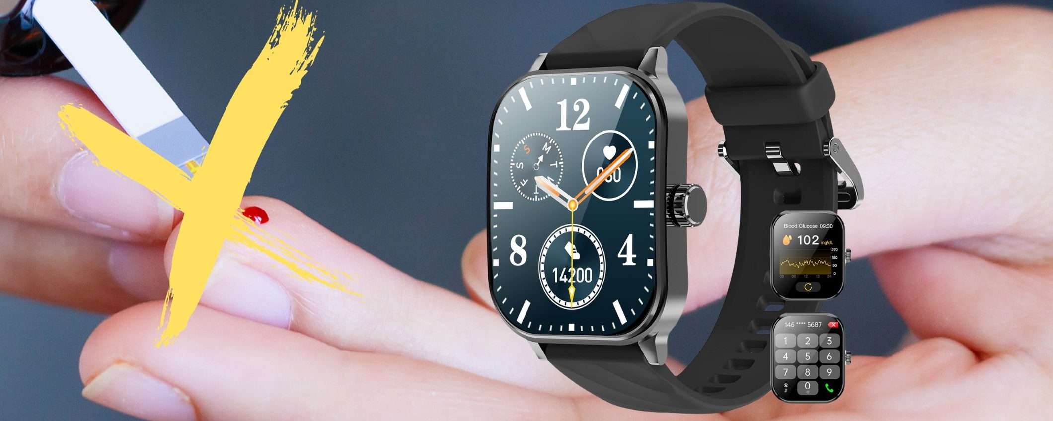 Solo 36€ per lo smartwatch che misura GLICEMIA, temperatura e non solo