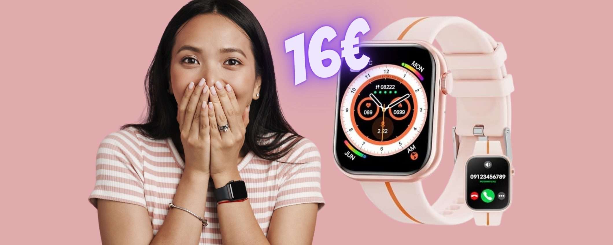 SOLO 16€ per questo smartwatch con vivavoce per le chiamate (Amazon) SOLO 16€ per questo smartwatch con vivavoce per le chiamate (Amazon)