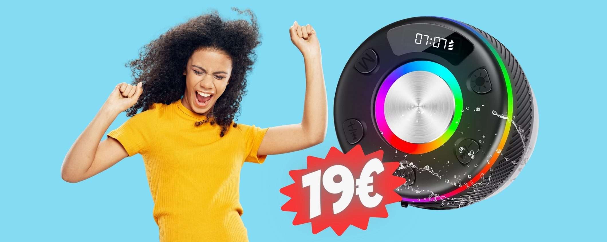 Solo 19€ per questa cassa Bluetooth che puoi mettere anche in doccia Solo 19€ per questa cassa Bluetooth che puoi mettere anche in doccia