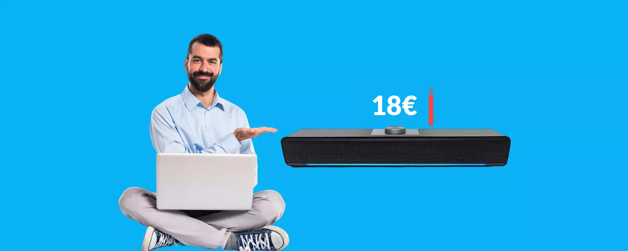 Soundbar per TV, PC e smartphone ad un prezzo ridicolo: solo 18€