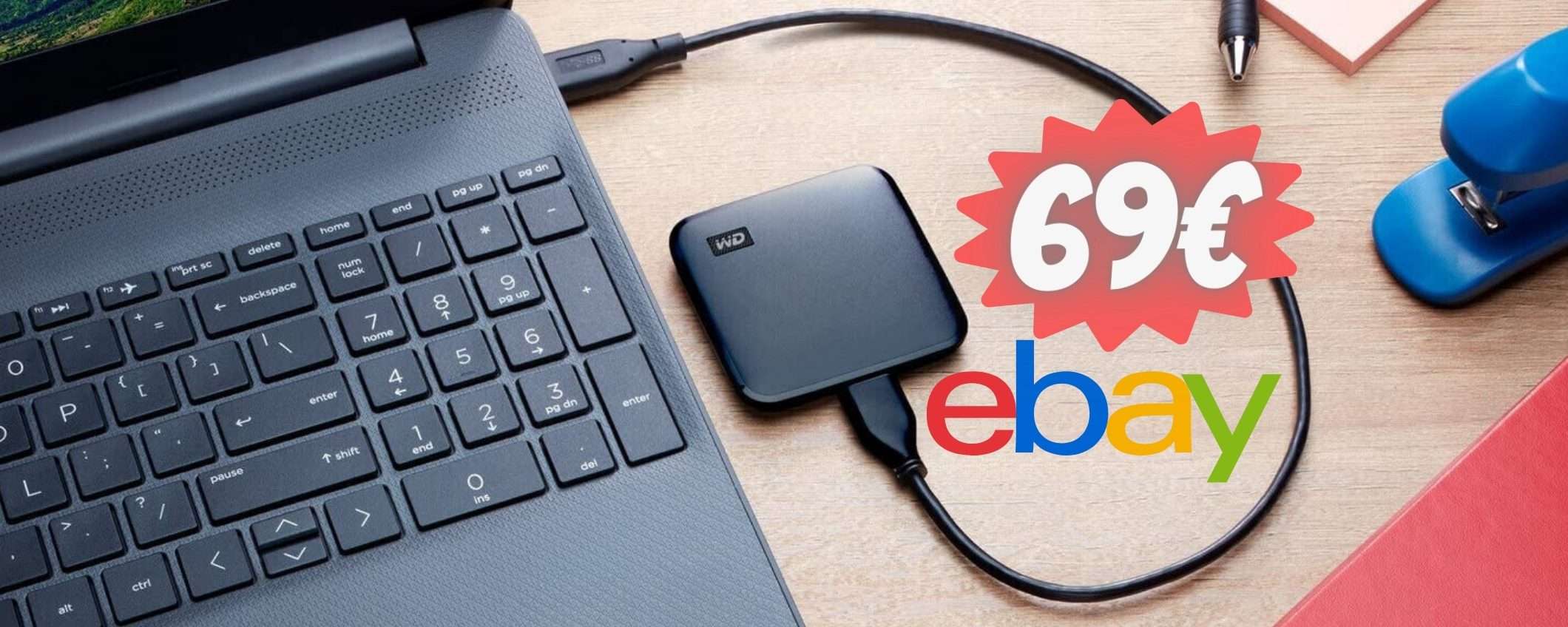 SSD esterno by WD: capacità da 1TB e velocità da 400 MB/s a soli 69€ SSD esterno by WD: capacità da 1TB e velocità da 400 MB/s a soli 69€