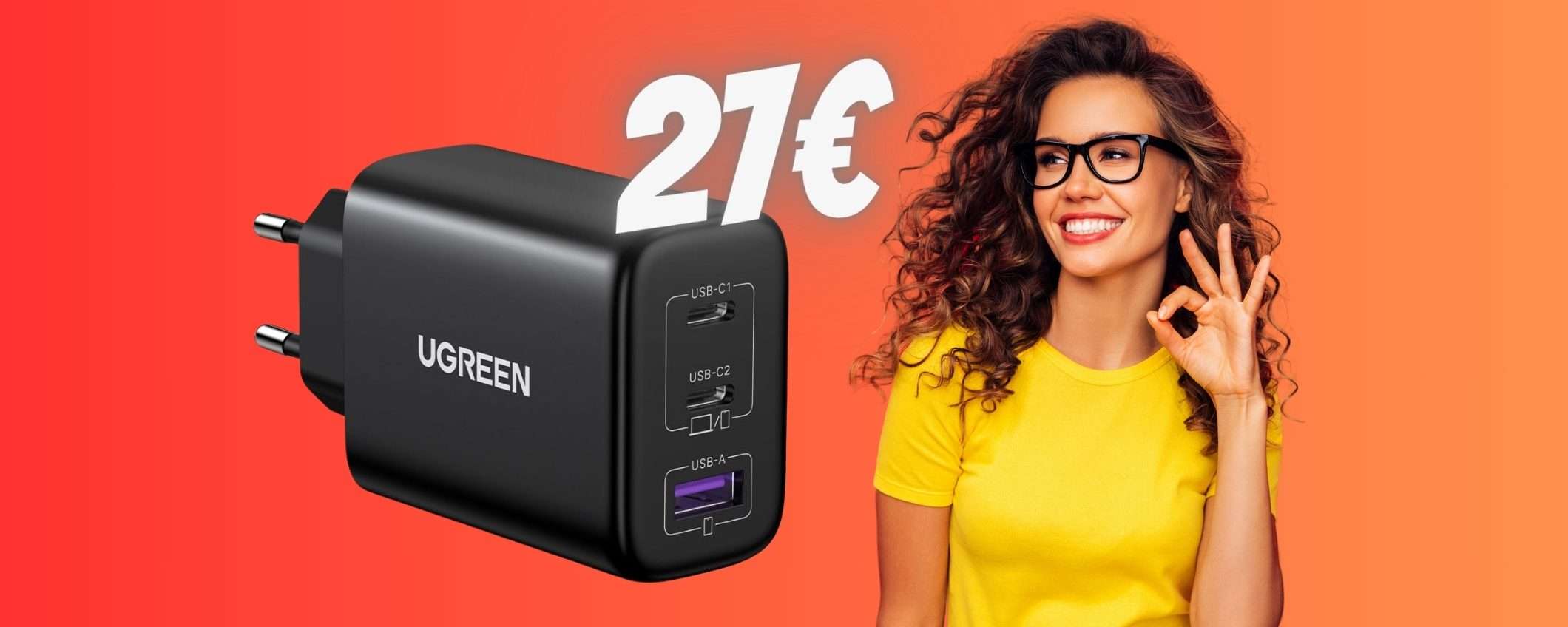 Super caricatore USB con potenza da 65W e 3 uscite veloci tuo a 27€ Super caricatore USB con potenza da 65W e 3 uscite veloci tuo a 27€