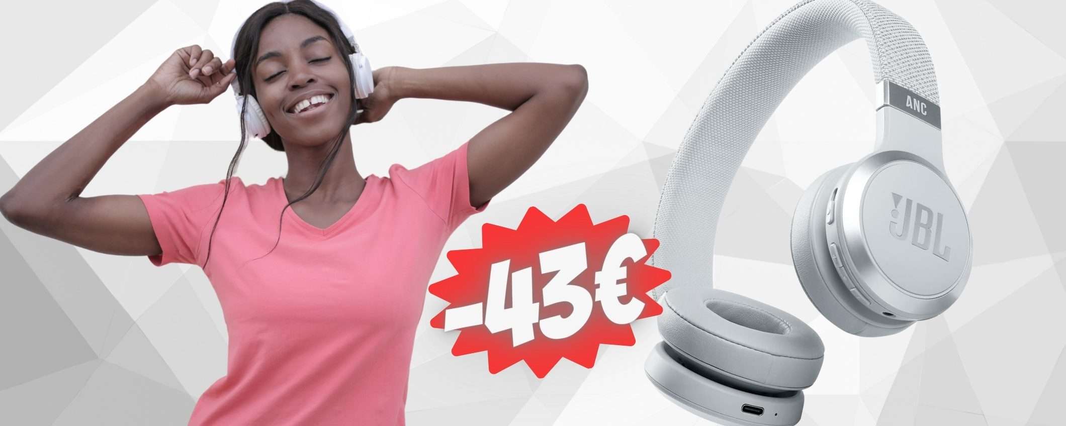 Super SCONTO di 43€ sulle splendide cuffie wireless JBL LIVE 460NC Super SCONTO di 43€ sulle splendide cuffie wireless JBL LIVE 460NC