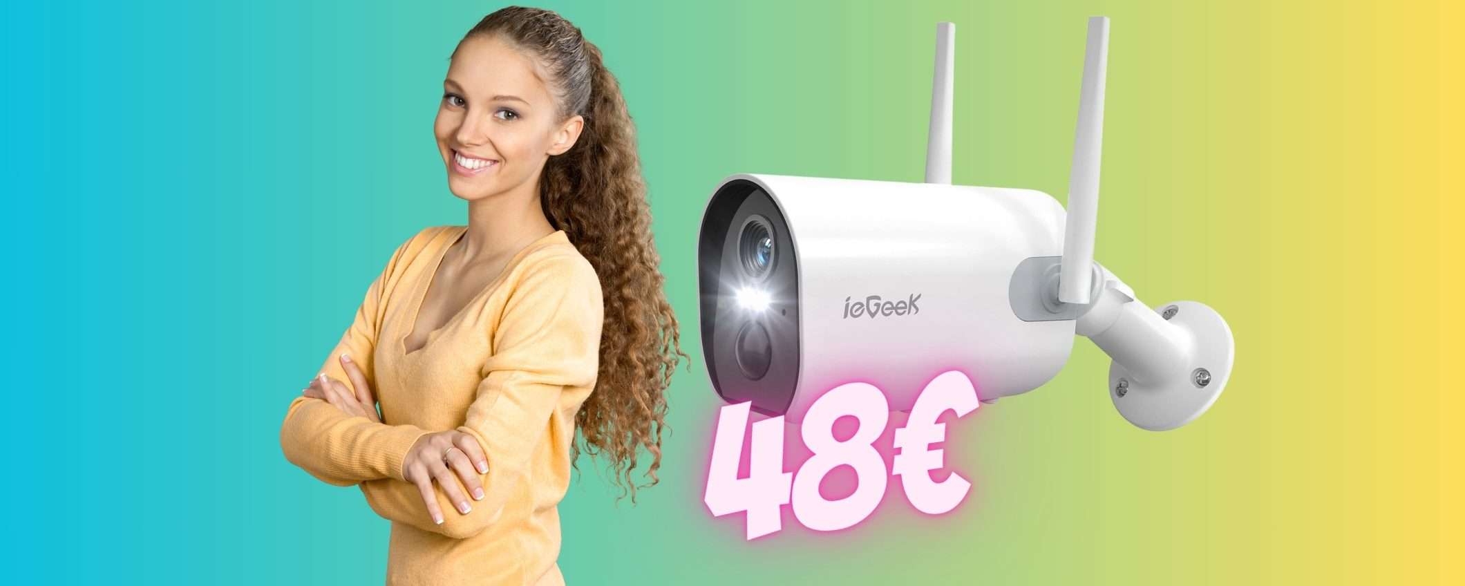 Telecamera WiFi con visione notturna e rilevamento PIR a soli 48€ Telecamera WiFi con visione notturna e rilevamento PIR a soli 48€