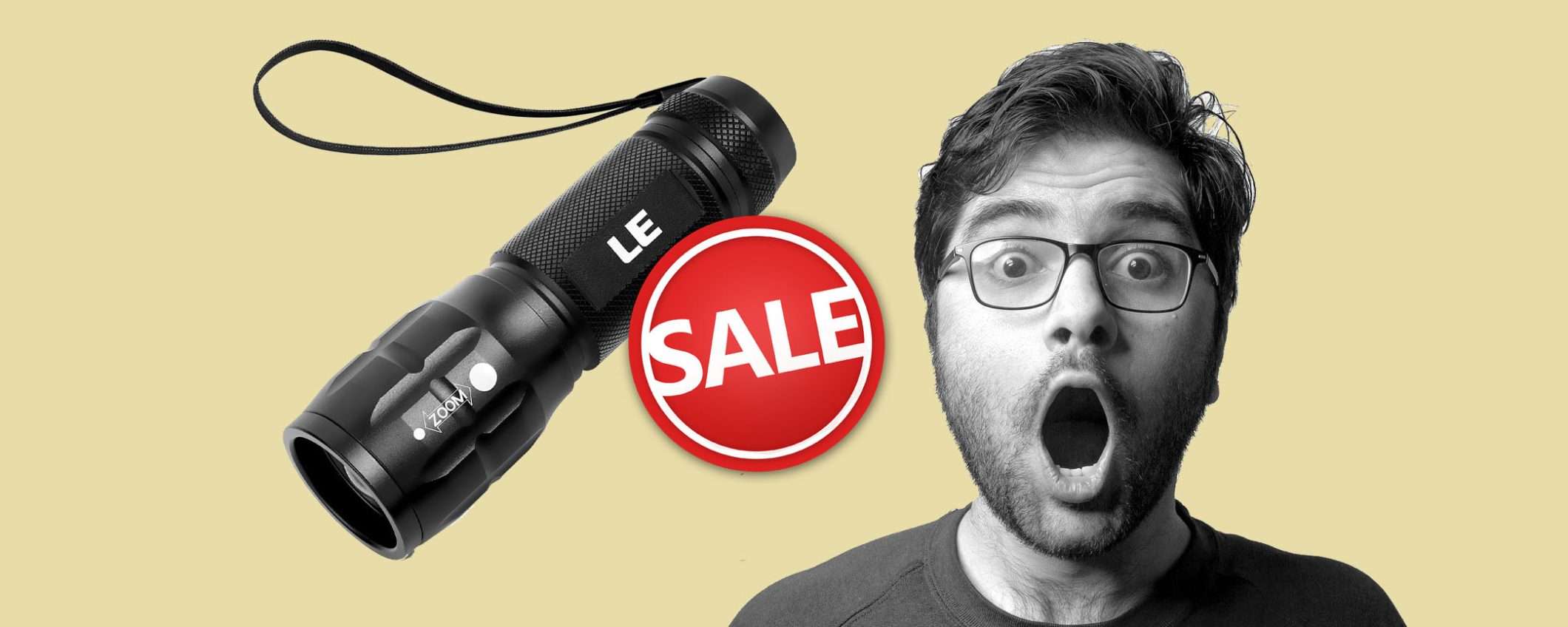Torcia LED potente e professionale in doppio sconto SUPER a 10€ Torcia LED potente e professionale in doppio sconto SUPER a 10€