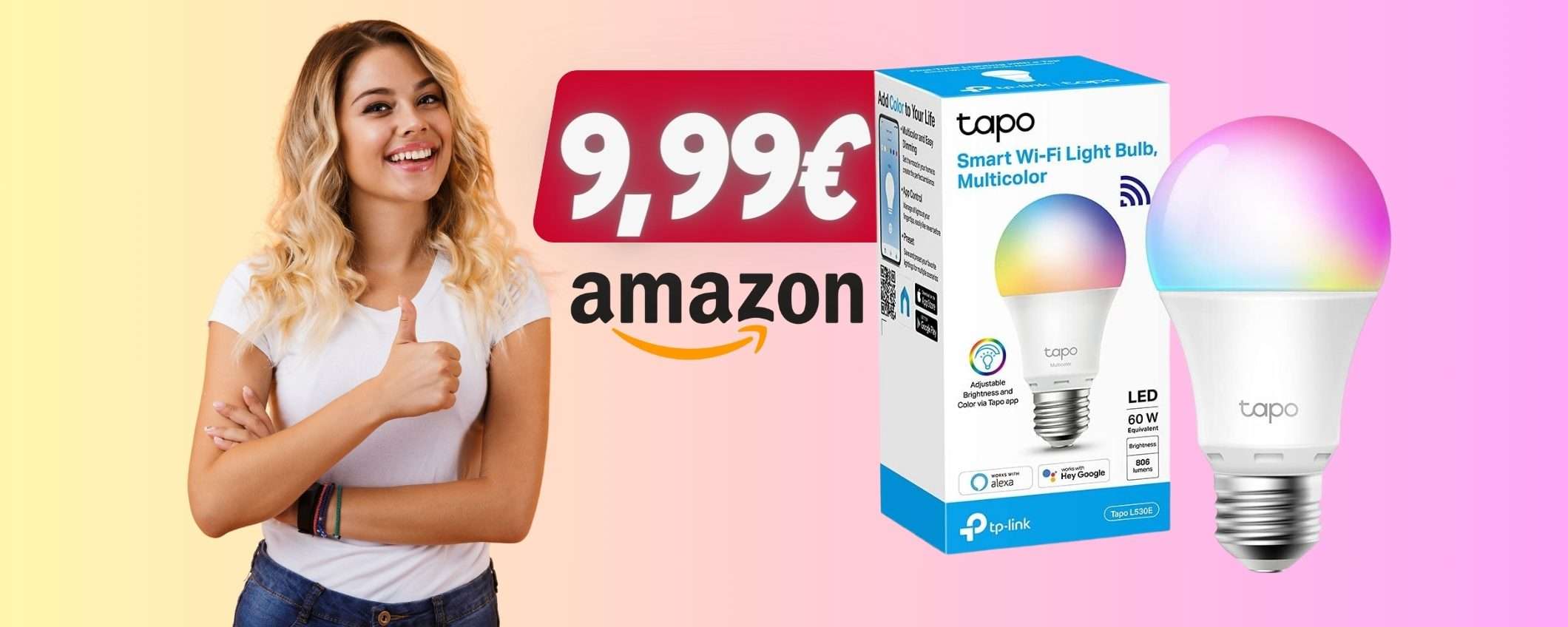 TP-Link Tapo: lampadina WiFi multicolore su Amazon a soli 9,99€ TP-Link Tapo: lampadina WiFi multicolore su Amazon a soli 9,99€
