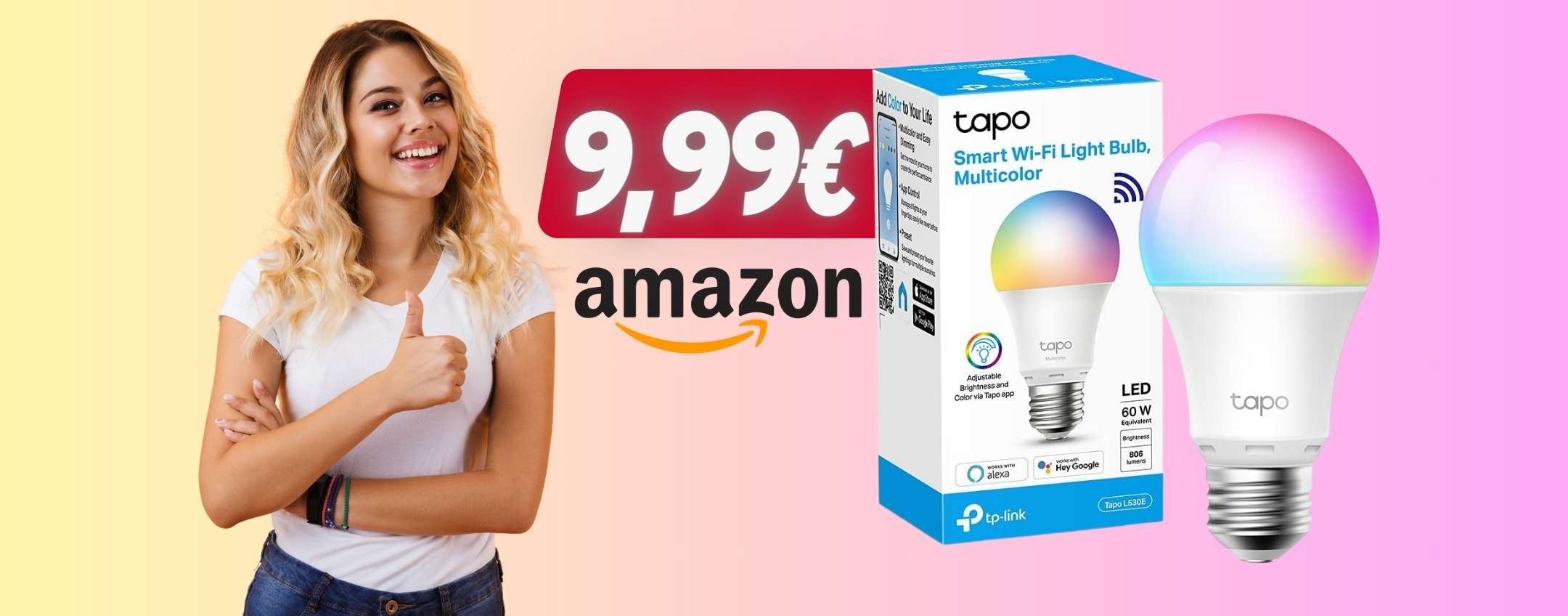 TP-Link Tapo: lampadina WiFi multicolore su  a soli 9,99€