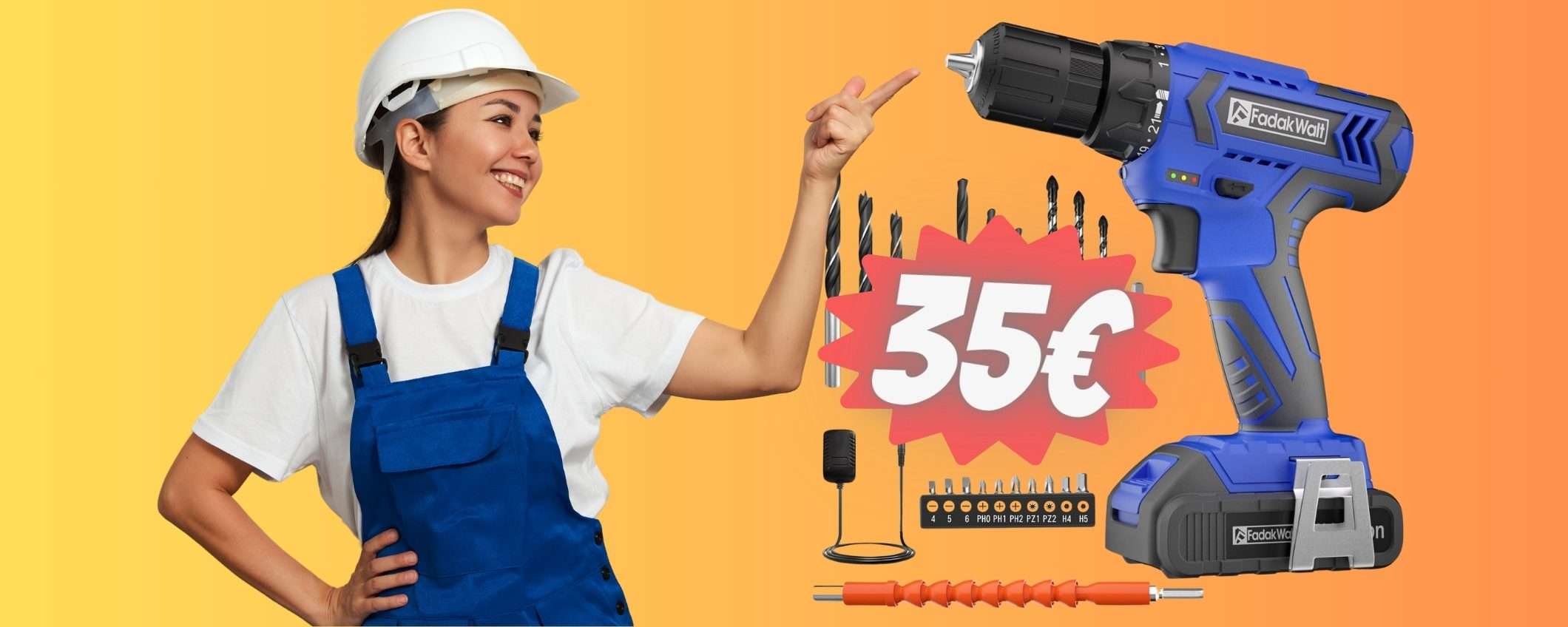 Il trapano avvitatore a batteria PIÙ VENDUTO su Amazon oggi tuo a 35€