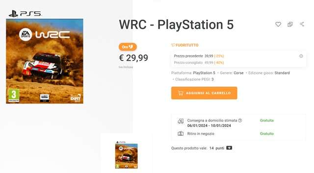 wrc ps5 29 euro unieuro