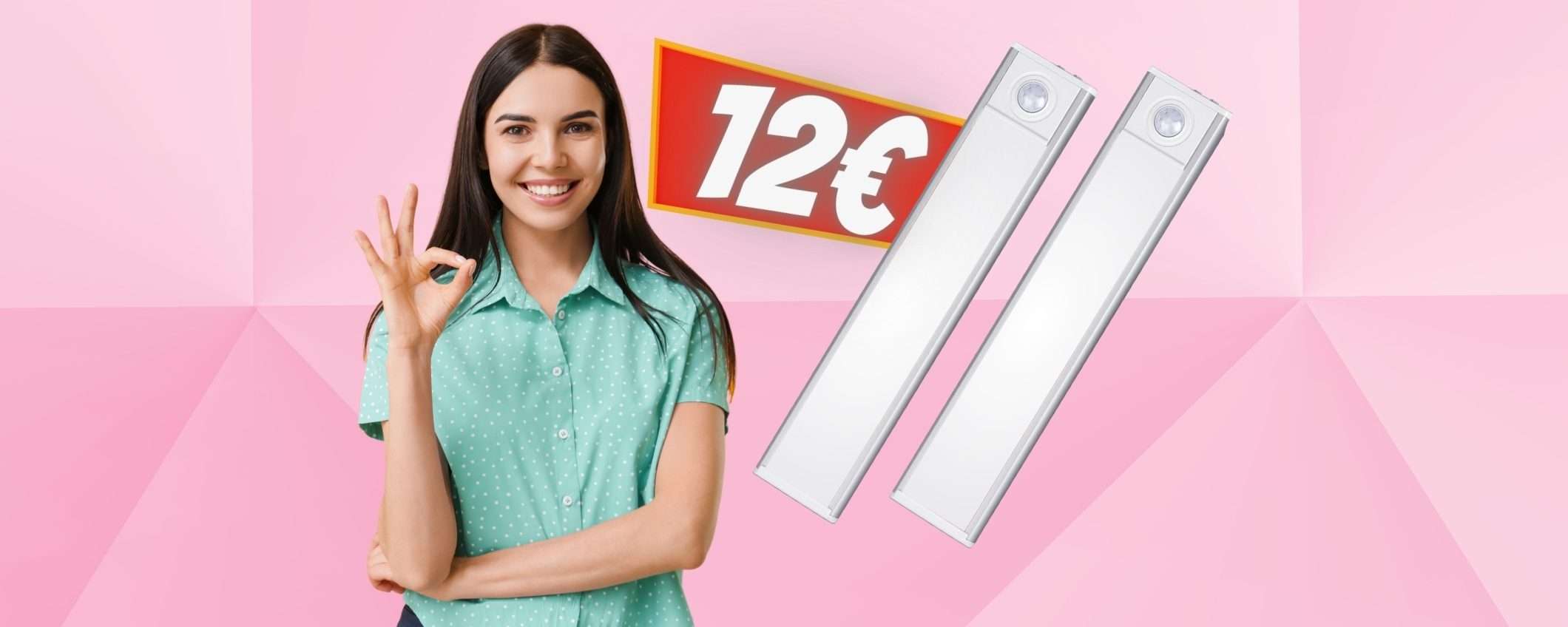 2 lampade LED con sensore di movimento: luce in armadi e cassetti (50%) 2 lampade LED con sensore di movimento: luce in armadi e cassetti (50%)