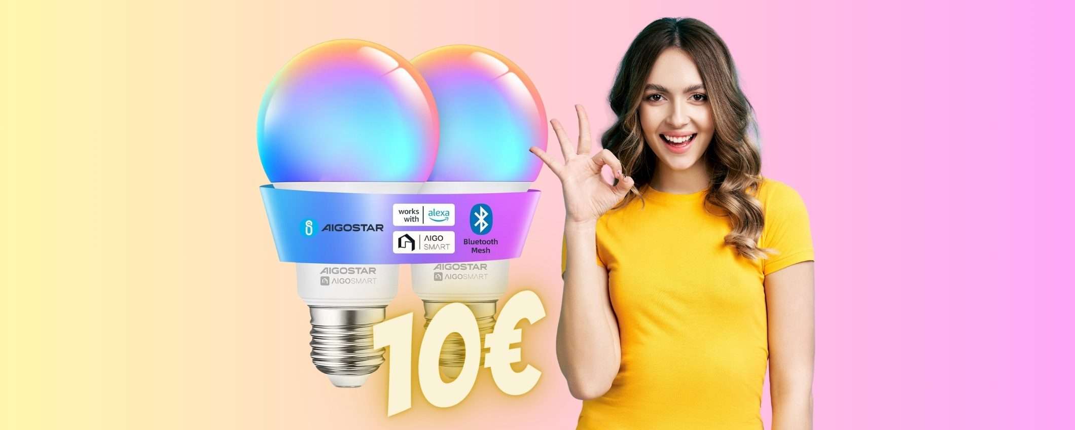 2 lampadine intelligenti a PREZZO WOW, casa domotica a 10€ su Amazon 2 lampadine intelligenti a PREZZO WOW, casa domotica a 10€ su Amazon