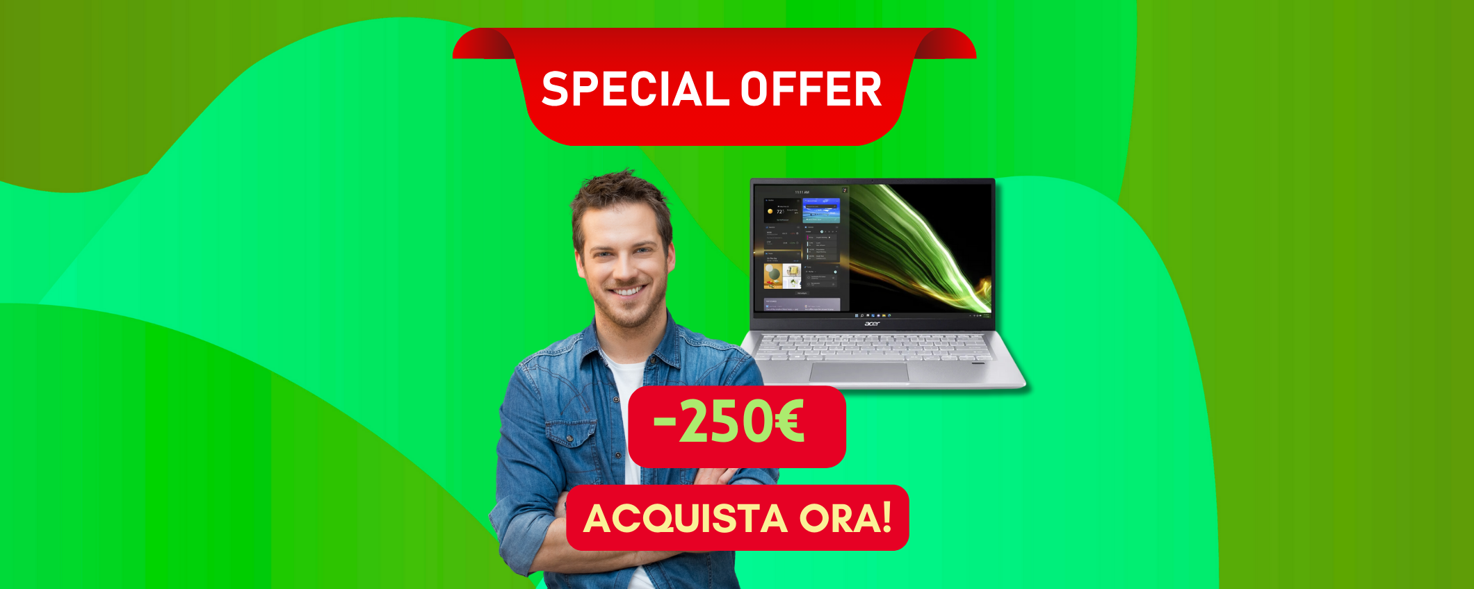 Acer Swift 3 in sconto di 250€ sullo shop ufficiale! Acer Swift 3 in sconto di 250€ sullo shop ufficiale!