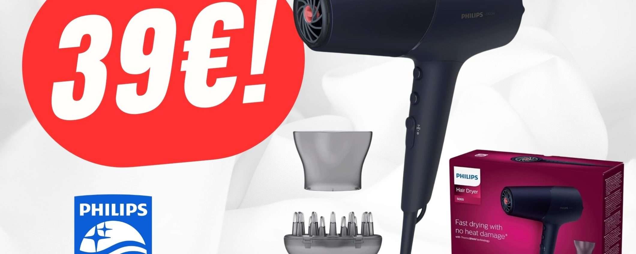 Addio ai capelli briciati grazie all'Asciugacapelli Philips Serie 5000! Addio ai capelli briciati grazie all'Asciugacapelli Philips Serie 5000!
