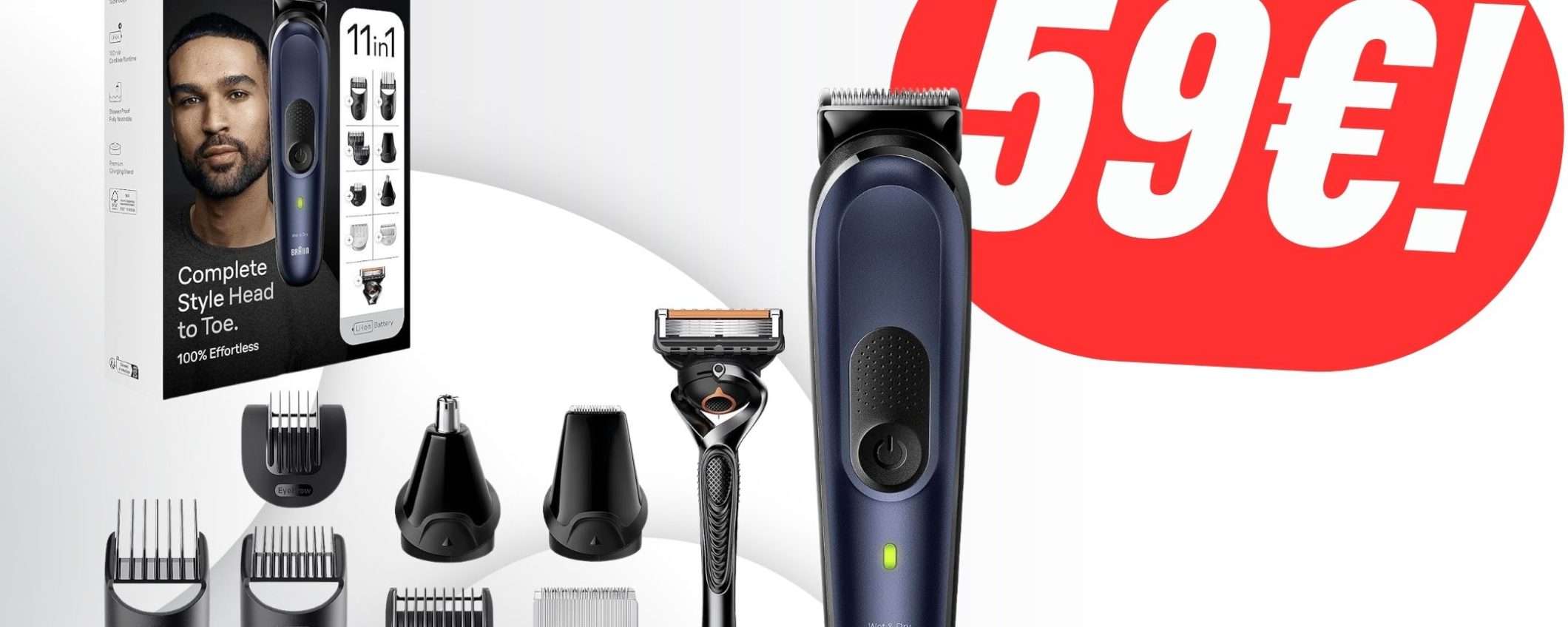 Questo kit Braun con Regolabarba 11-in-1 e Rasoio Gillette è perfetto! Questo kit Braun con Regolabarba 11-in-1 e Rasoio Gillette è perfetto!