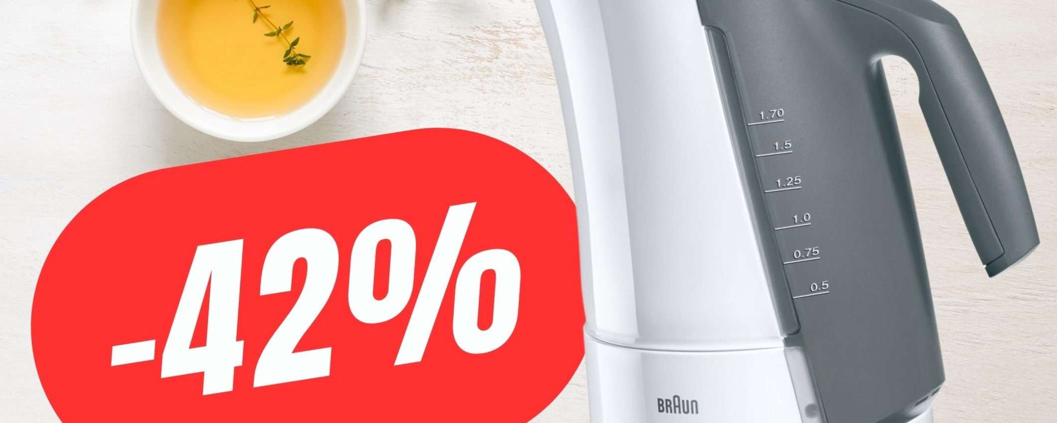 FAI PRESTO: Il Bollitore Elettrico Braun è SCONTATISSIMO del 42%! FAI PRESTO: Il Bollitore Elettrico Braun è SCONTATISSIMO del 42%!