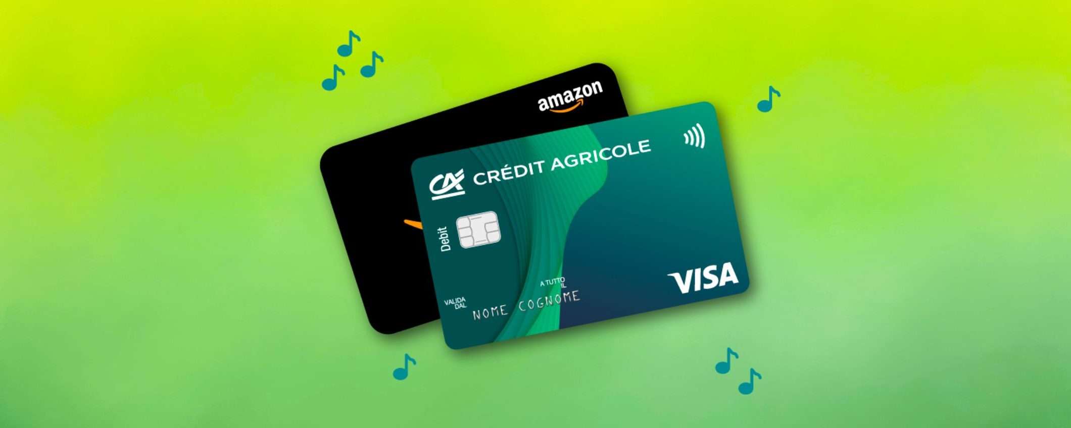 Crédit Agricole: apri il conto online e ricevi fino a 150 euro di buoni Amazon Crédit Agricole: apri il conto online e ricevi fino a 150 euro di buoni Amazon